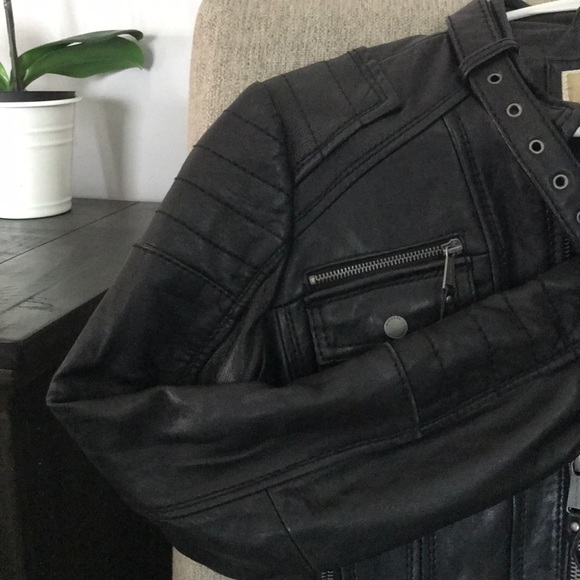 Michael Kors black leather jacket - Picture 4 of 4